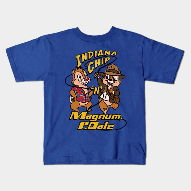 Indiana Chip 'n' Magnum, P.Dale Kids T-Shirt by Ellador
